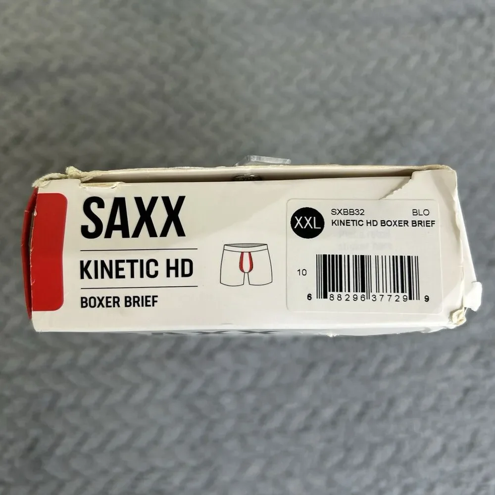 Saxx Kinetic Boxer Brief Black/Gray Boxer Brief - Men's- SIZE XXL